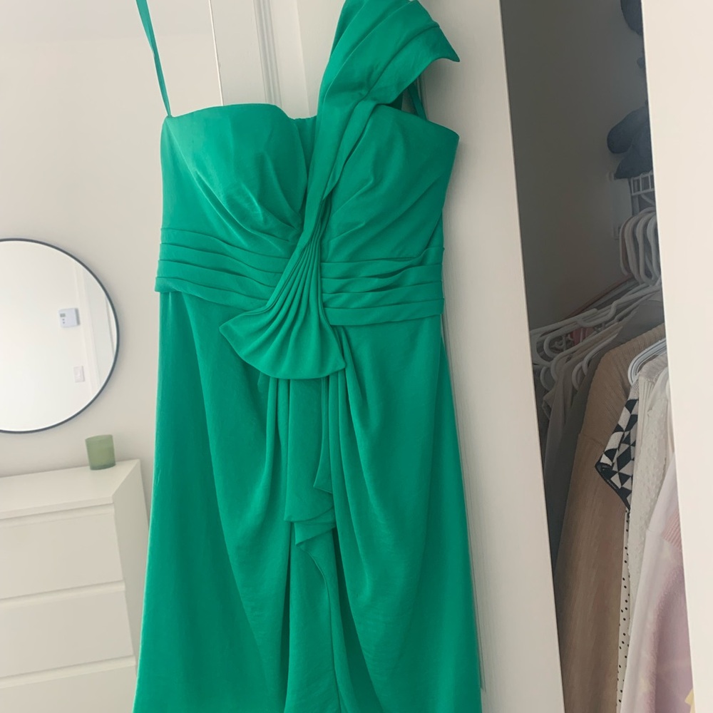 Brand new! BCBGMaxAzria One Shoulder Green Dress